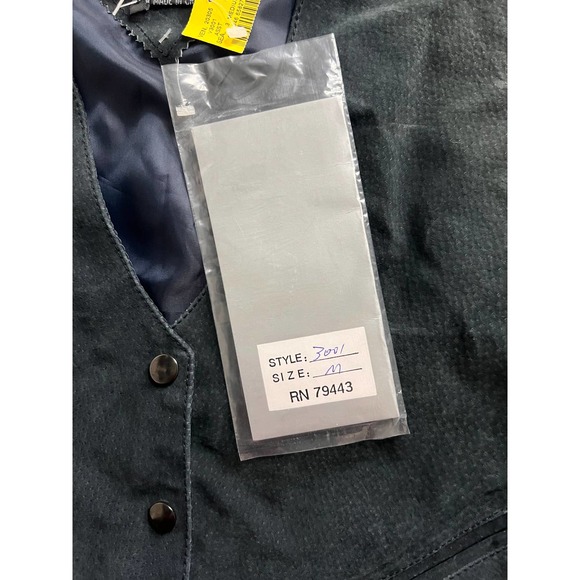 Learsi Vest Navy Blue Leather Medium New With‎ Tags - Picture 8 of 9